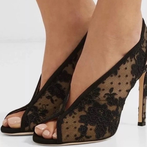 Jimmy Choo Shoes - $1100 JIMMY CHOO SHAR SUPER SEXY FLORAL LACE Slingback HEELS SHOES 39.5/38.5